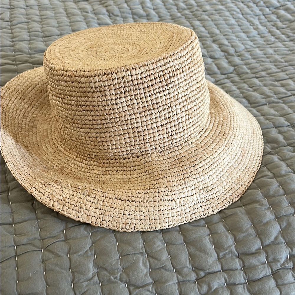 NWOT j crew raffia bucket hat